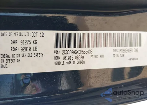 2013 Chrysler 300 Motown z USA, uszkodzony, nr VIN 2C3CCAAGXDH556439